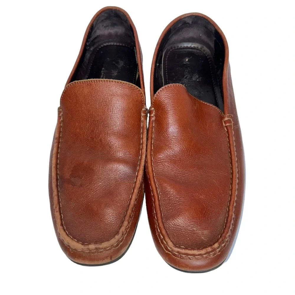Anthony Veer Men’s Saddle Tan Ortholite®Calfskin Cleveland Driver Loafer-Size 14